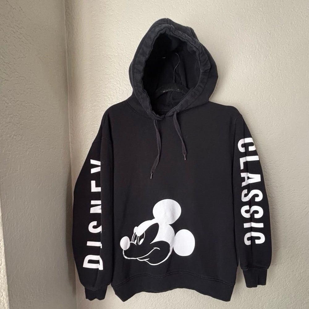 Black Classic Disney Mickey Mouse Graphic Small Hoodie‎